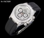 N Factory Rolex Daytona 40mm 7750/4310/4131 Movement 904L Steel White Face Diamond Bezel Watch